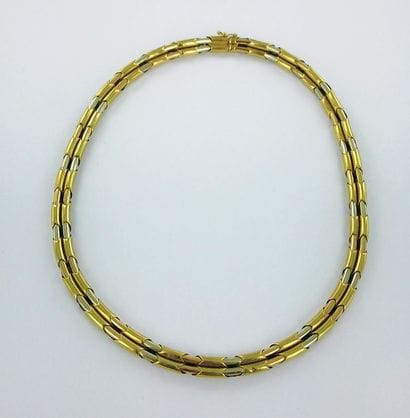 Articulated necklace in three types of 750-th...