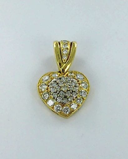 750-thousandths gold heart pendant with brilliant-cut...