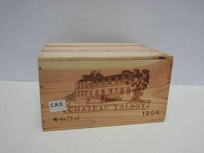6 B CHÂTEAU TALBOT (Caisse Bois d'origine)...