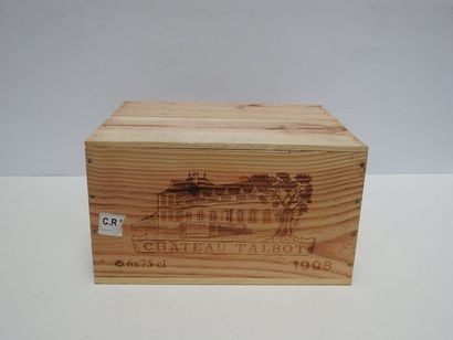 6 B CHÂTEAU TALBOT (Caisse Bois d'origine)...