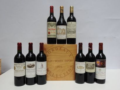 CAISSE BOIS COLLECTION DUCLOT de 9 bouteilles...