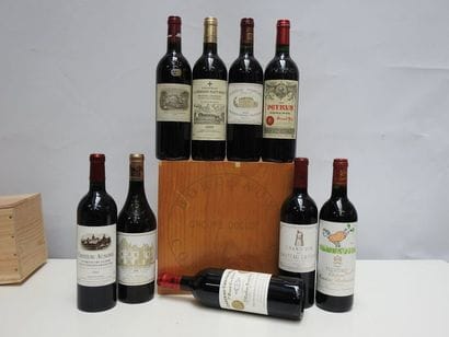 CAISSE BOIS COLLECTION DUCLOT de 9 bouteilles...