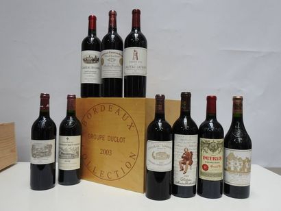 CAISSE BOIS COLLECTION DUCLOT de 9 bouteilles...