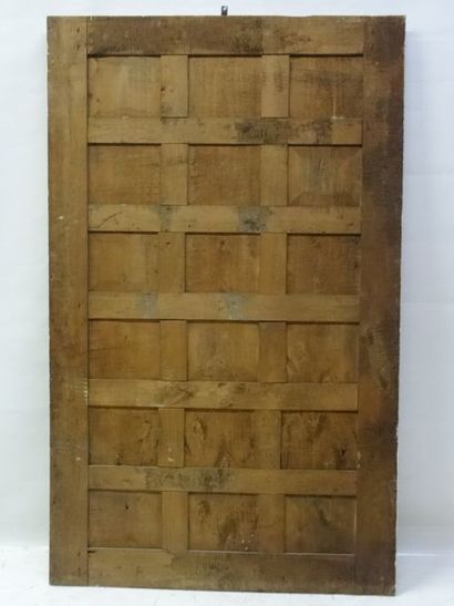 Miroir dans un encadrement en bois et stuc...
