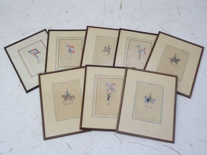 Sébastien LAURENT (XXe), Lot de huit dessins...