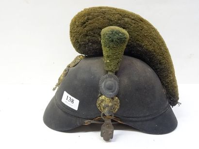 Casque à chenille de sous-officier de Chasseur...