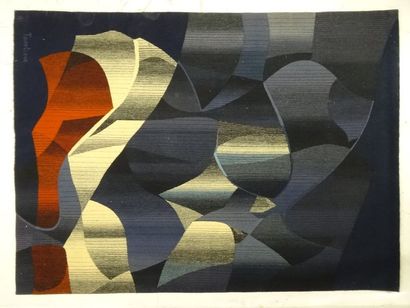 TOURLIERE Composition abstraite, tapisserie...