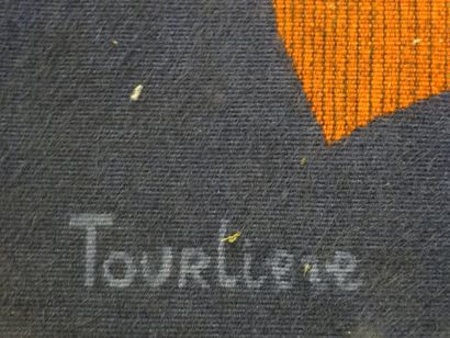 TOURLIERE Composition abstraite, tapisserie...