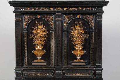 Cabinet en bois noici et son piètement de...
