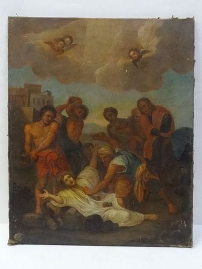 Ecole française vers 1700, Lapidation de...