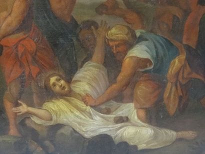 Ecole française vers 1700, Lapidation de...