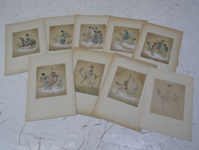Sebastien LAURENT (XXe) Lot de 22 dessins...