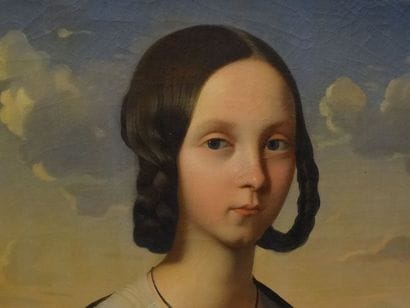 Portrait de femme 1850, Hst, 73 x 60 cm,...