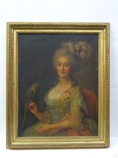 Ecole française du XVIIIe siècle, Femme au...
