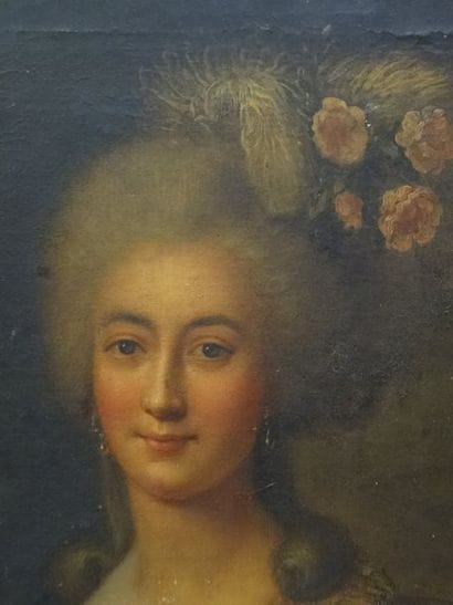 Ecole française du XVIIIe siècle, Femme au...
