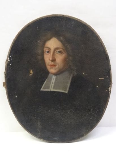 Portrait d'homme, Hst ovale, 65 x 54 cm XVIIIe...