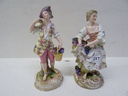 Porcelaine de Saxe, couple en porcelaine...