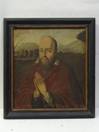 Homme en prière, Hst (naif), 63 x 55 cm,...