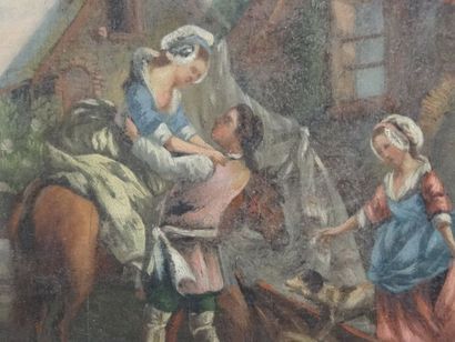 Ecole française du XIXe siècle, scène galante,...
