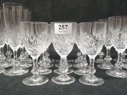 St Louis, 36 verres en cristal, 3 tailles,...