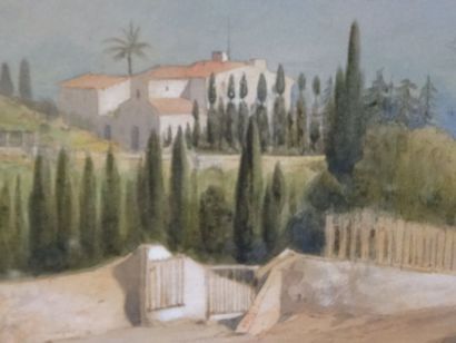 LAMALGUE P. (?), Rade de Toulon, dessin aquarellé,...