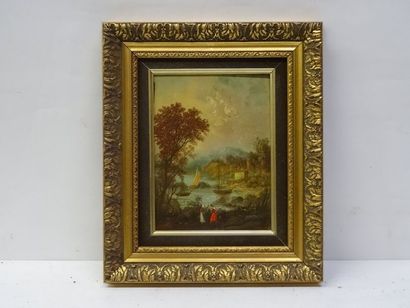Ecole FRANCAISE du XXème siècle Paysage animé...