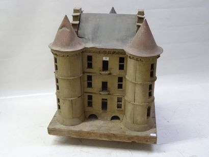 Maquette de château Fort en bois, toiture...