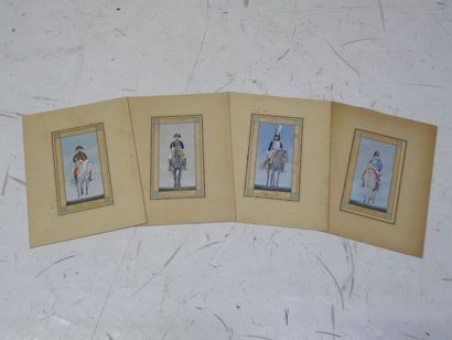 Sebastien LAURENT (XXe) lot de quatre dessins...