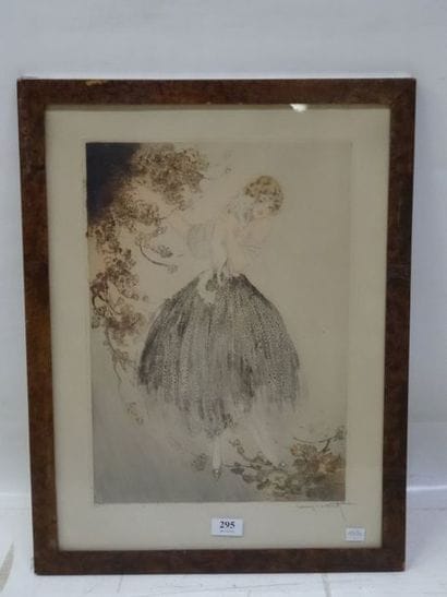ICART Louis, Elégante au chat, lithographie,...