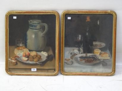 LABORNE Emile, natures mortes, paire de pastels,...