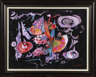 DE BERROETA Pierre Construction (1914 - 2004)

Gouache...