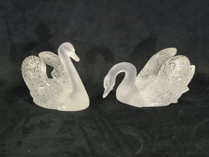 LALIQUE FRANCE

Paire de cygnes en cristal...