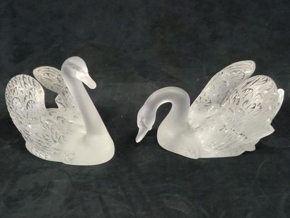 LALIQUE FRANCE

Paire de cygnes en cristal...