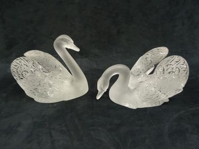 LALIQUE FRANCE

Paire de cygnes en cristal...