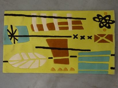 Tapis fait main ARTE ESPINA à fond jaune...