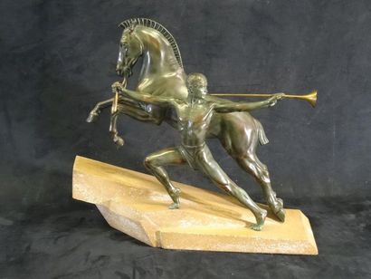 Charles CHARLES (XXth) Athlete and his horse,...