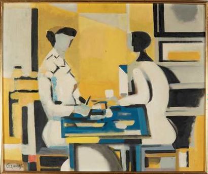 LAGRANGE Jacques (1917-1995)

Couple au restaurant,

Huile...