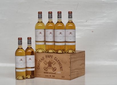 6 B CHÂTEAU PAPE CLEMENT Blanc (Caisse Bois...