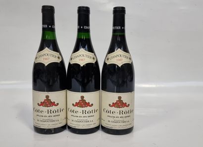 3 B CÔTE-RÔTIE 1987 Chapoutier (étiquettes...