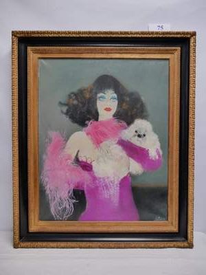 JUTAND Pierre, 

The woman with the poodle,...