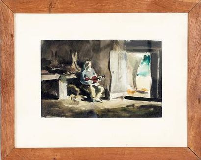 WOLKONSKI Pierre (1901-1997)

The guitarist,

Gouache,...