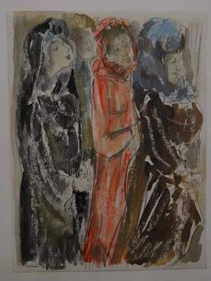 Boris O'Klein (?)

The 3 women,

Watercolor...