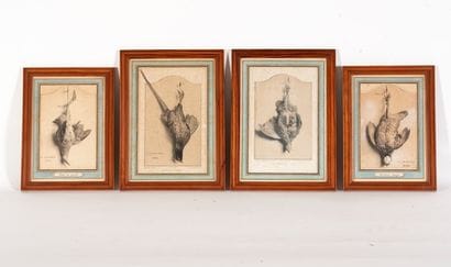 TRAVIES E.

Ensemble de 2 paires de gravures...