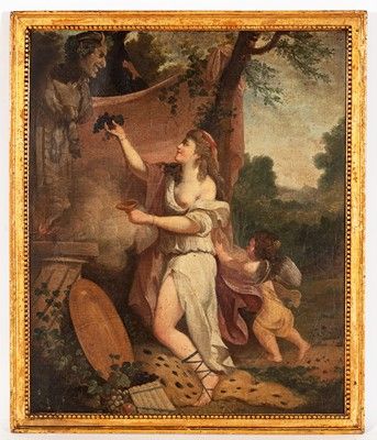 Ecole de la fin XVIIIe, début du XIXe siècle,

Bacchanale,

Hst,...