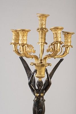 
Paire de candélabres à 2 patines (noire...