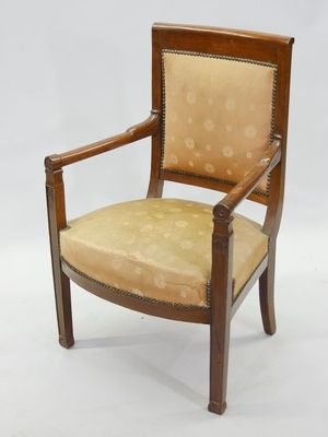 2 fauteuils en acajou et placage d'acajou,...