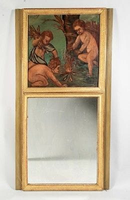 Trumeau dans un encadrement en bois laqué...