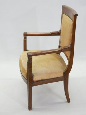 2 fauteuils en acajou et placage d'acajou,...