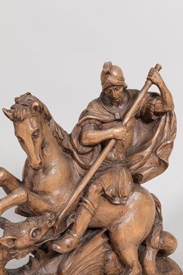 Sculpture in natural wood representing St...