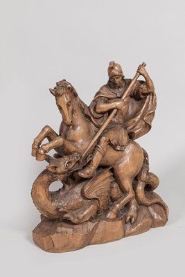 Sculpture in natural wood representing St...